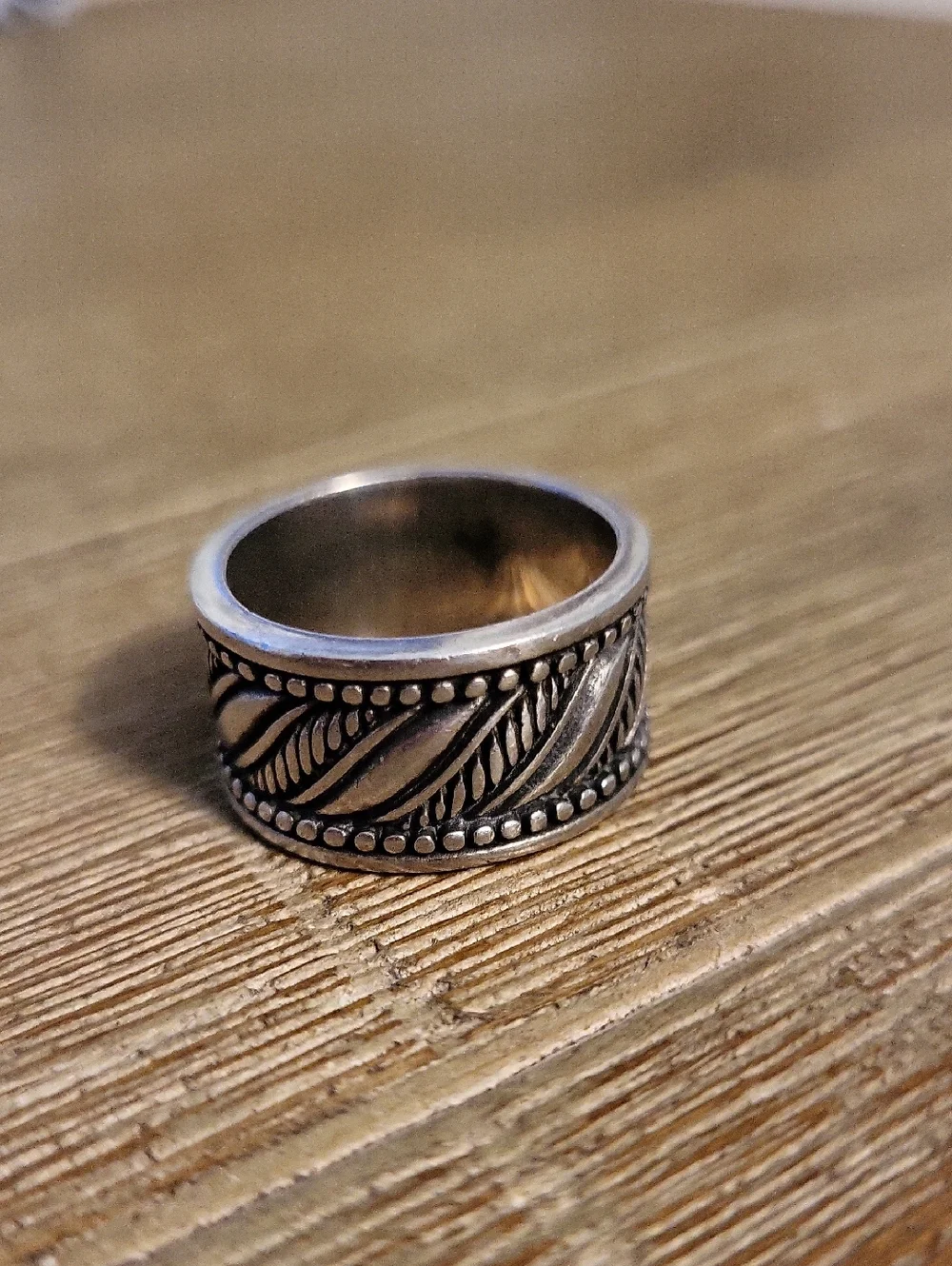 Vintage Brighton 925 Detailed Wide Band Ring